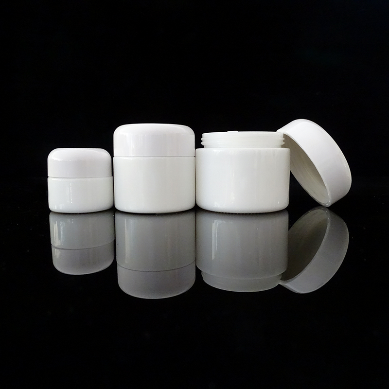 Cosmetic packaging 15g 30g 50g 100g opal white empty cream glass jar with aluminum lid