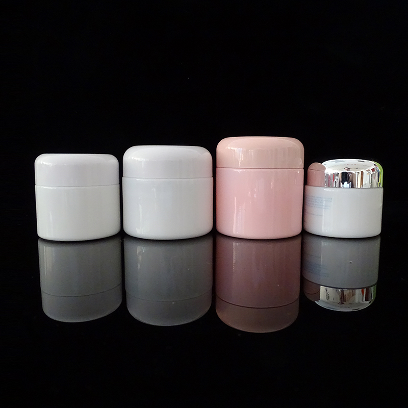 Cosmetic packaging 15g 30g 50g 100g opal white empty cream glass jar with aluminum lid