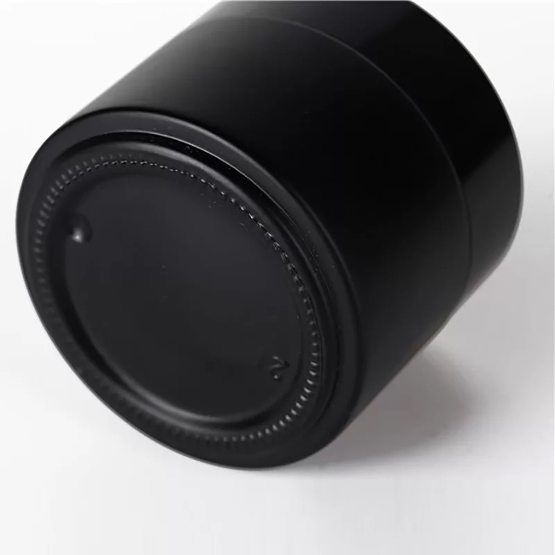 Cosmetic packaging 15g 30g 50g 60g 100g frosted matte black glass cream cosmetic jar with black lid