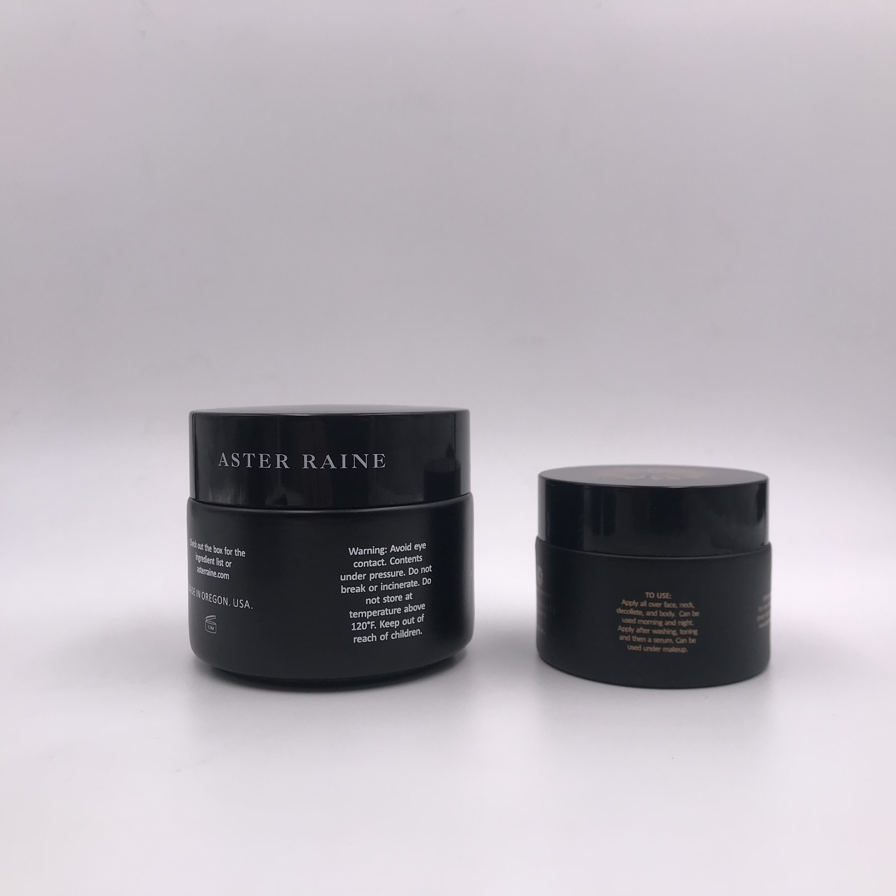 Cosmetic packaging 15g 30g 50g 60g 100g frosted matte black glass cream cosmetic jar with black lid