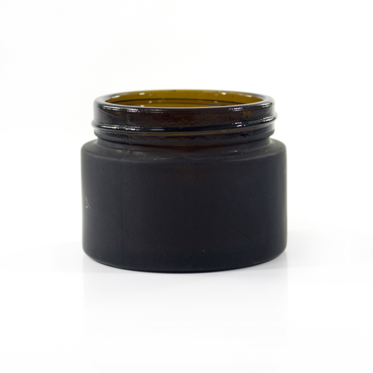 Cosmetic packaging 15g 30g 50g matte frosted amber black clear green blue glass cream jar with metal lid