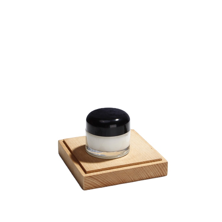 Cosmetic packaging 15g 30g 50g matte frosted amber black glass cream jar with black metal lid