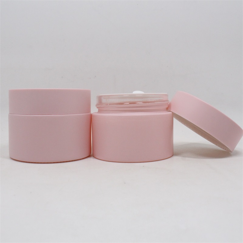 Cosmetic packaging 15g 30g 50g matte frosted amber black glass cream jar with lid envases cosmeticos for sale