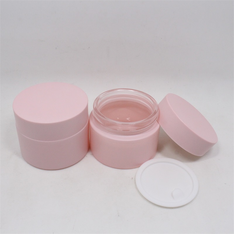 Cosmetic packaging 15g 30g 50g matte frosted amber black glass cream jar with lid envases cosmeticos for sale