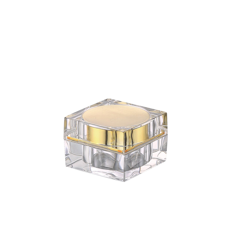 Cosmetic packaging 15g 30g 50g white plastic square jar custom logo and color double wall plastic jar for eye cream