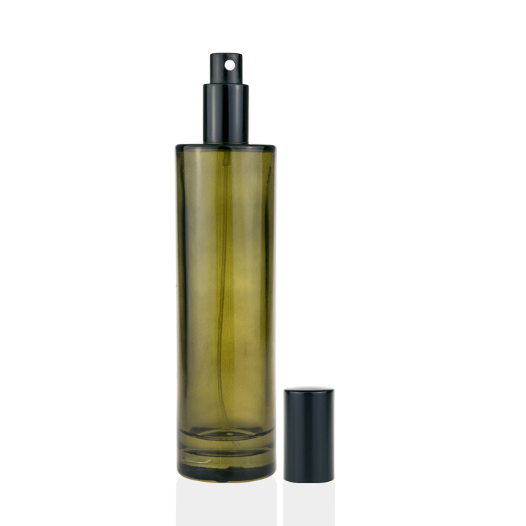 Cosmetic packaging 15ml 30ml 60ml 125ml 200ml green glass spray bottles olive green perfume bottles with cosmetic sprayer bottle