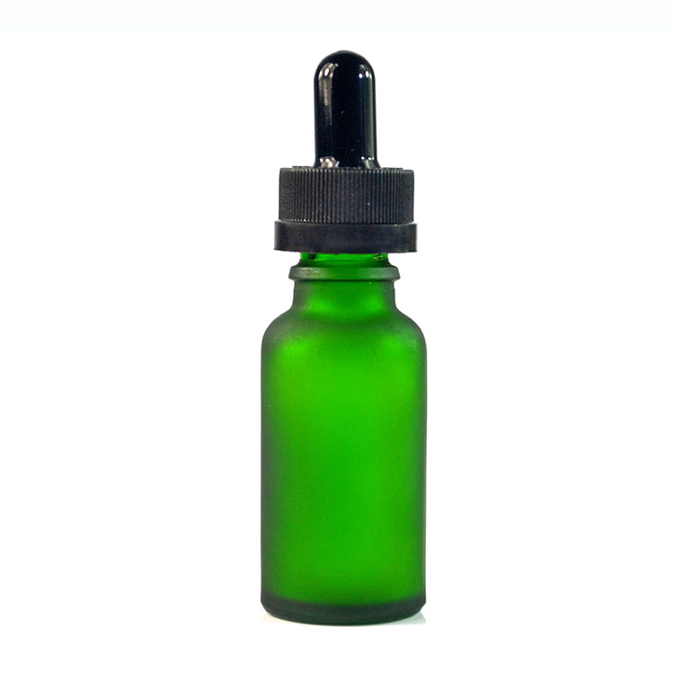 Cosmetic packaging 1oz 2oz 4oz frosted green blue clear amber glass dropper bottle with childproof cap