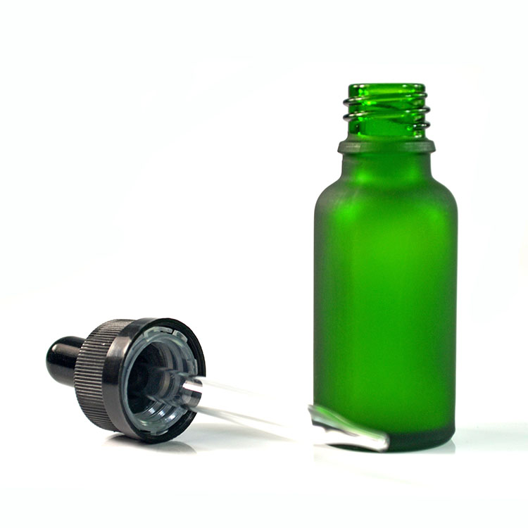 Cosmetic packaging 1oz 2oz 4oz frosted green blue clear amber glass dropper bottle with childproof cap
