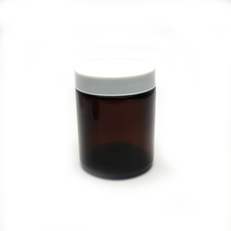 Cosmetic packaging 250g amber cosmetic cream jar with plastic lid