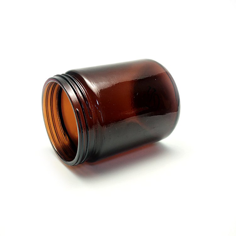 Cosmetic packaging 250g amber cosmetic cream jar with plastic lid