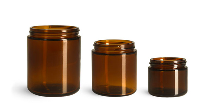 Cosmetic packaging 250g amber cosmetic cream jar with plastic lid