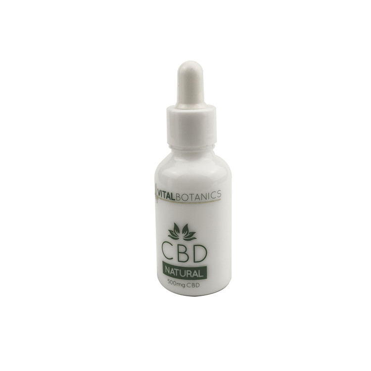 Cosmetic packaging 30 ml white porcelain round bottle with dropper eco-friendly bamboo cap bottle with pipette 2oz