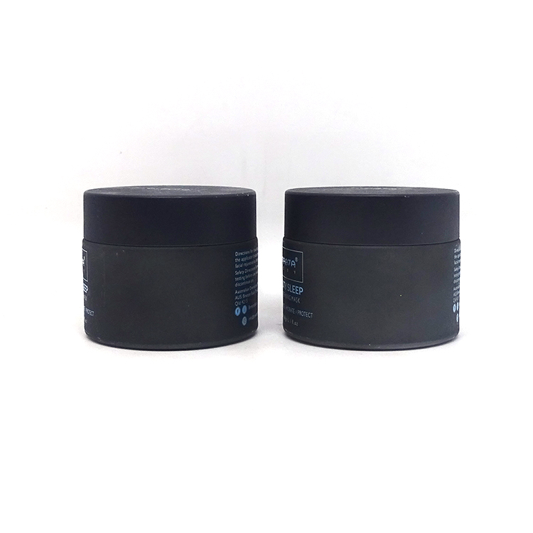 Cosmetic packaging 30g 50g 100ml matte frosted amber black porcelain glass cream jar with black frosted plastic lid