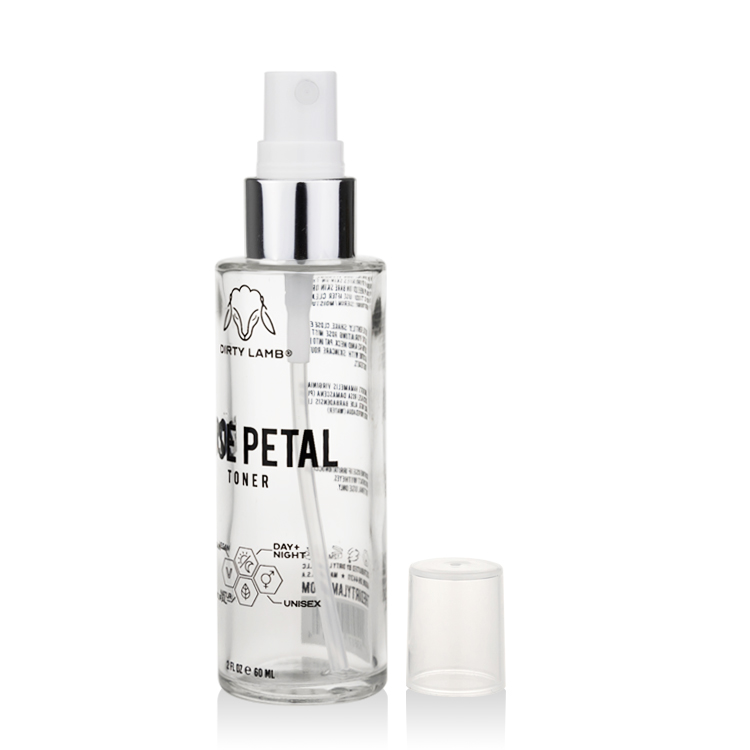 Cosmetic packaging 30ml 50ml 60ml 100ml clear glass pump bottle custom logo for facial toner