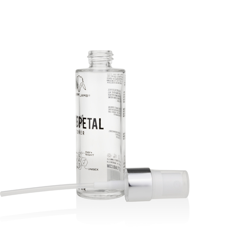 Cosmetic packaging 30ml 50ml 60ml 100ml clear glass pump bottle custom logo for facial toner