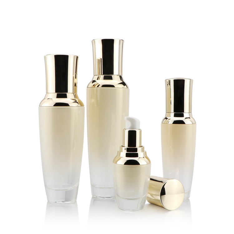 Cosmetic packaging 30ml 60ml 125ml 200ml amber glass spray bottles full set frosted amber glass jars/ bottles with pump