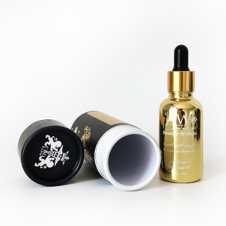 Cosmetic packaging 30ml paper tube for essential oil lotion oil glass bottle