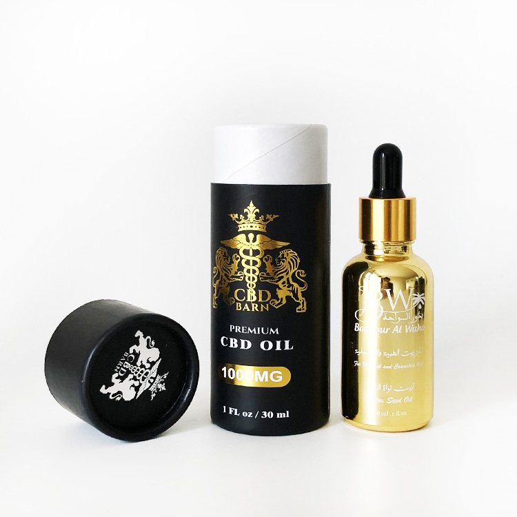 Cosmetic packaging 30ml paper tube for essential oil lotion oil glass bottle