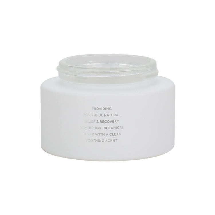 Cosmetic packaging 50ml silver foil stamping bamboo cream jar 5g 10g 20g 30g 50g 100g face cream lotion white frosted glass jar