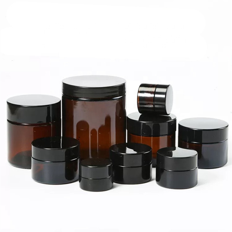 Cosmetic packaging 5g 10g 15g 20g 30g 50g 100g 240g empty amber glass make up whitening cream jar