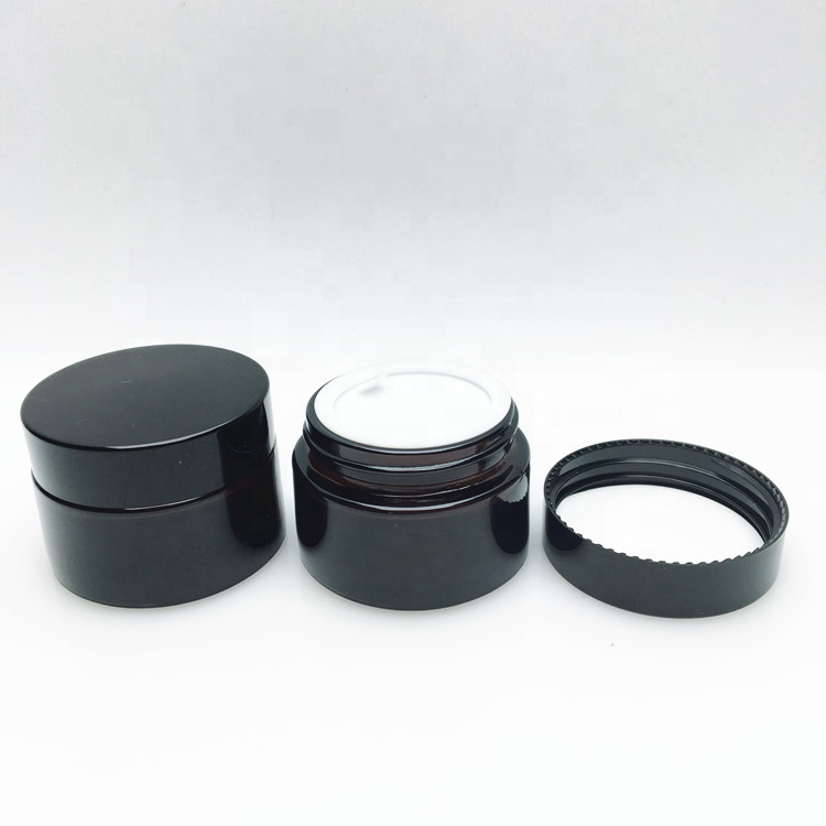 Cosmetic packaging 5g 10g 15g 20g 30g 50g 100g 240g empty amber glass make up whitening cream jar