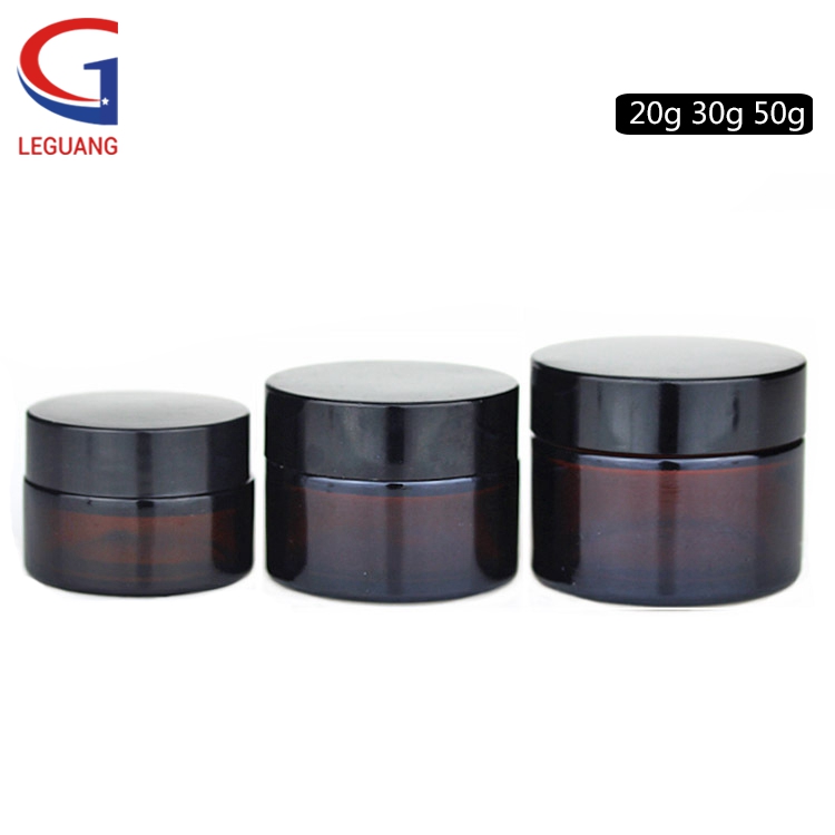 Cosmetic packaging Contationer Cosmetic Empty Amber Face Cream jars Glass packaging
