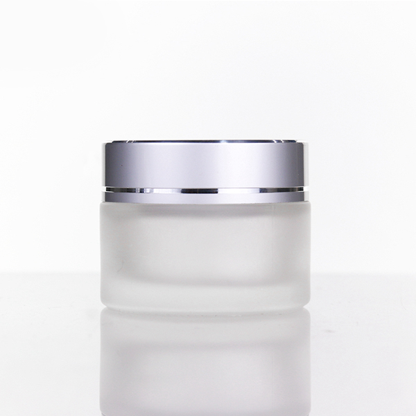 Cosmetic packaging aluminum frosted airless bottle and frosted glass jar