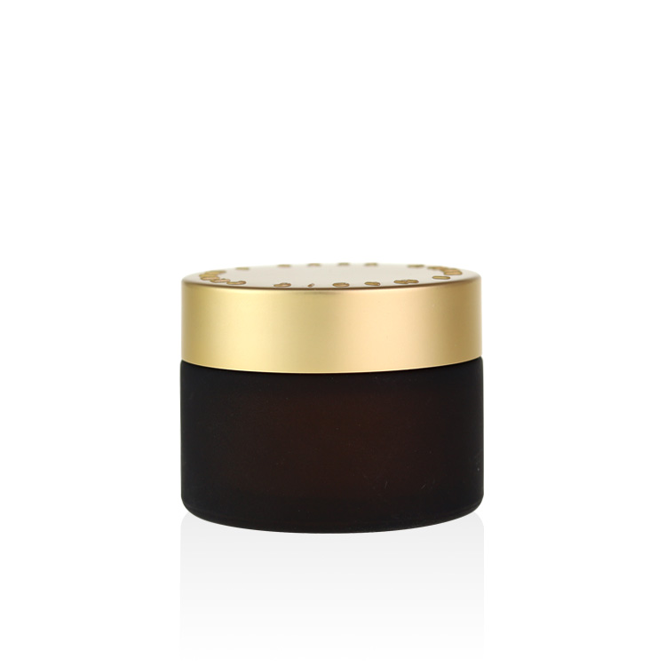 Cosmetic packaging amber glass jar 15g 20g 30g 50g 100g 2 oz cream 8oz glass jars with lids