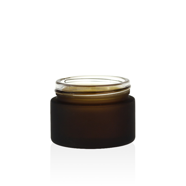 Cosmetic packaging amber glass jar 15g 20g 30g 50g 100g 2 oz cream 8oz glass jars with lids
