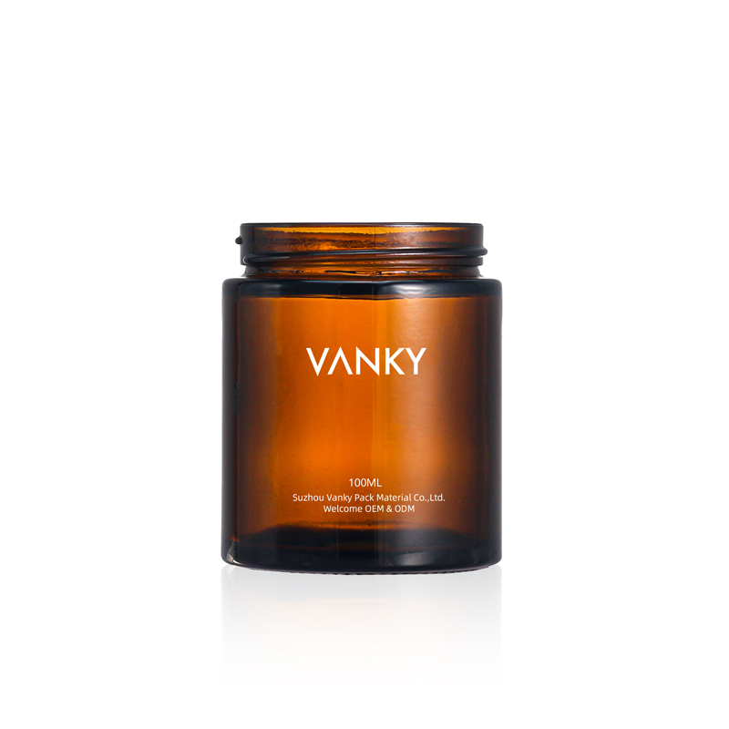 Cosmetic packaging amber glass jars 100ml
