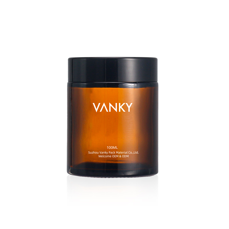 Cosmetic packaging amber glass jars 100ml