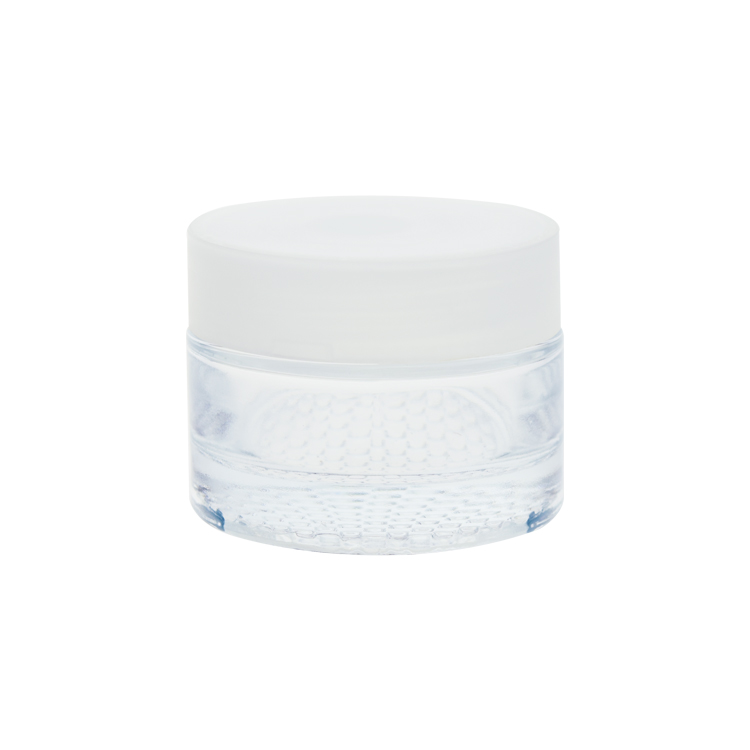 Cosmetic packaging factory stocks low price glass cream jar 30g 50g 100g glass jar with lid