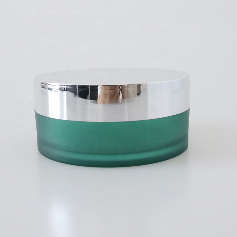 Cosmetic packaging flat round shape 100g 200g acrylic double wall plastic jar for facial mask cream