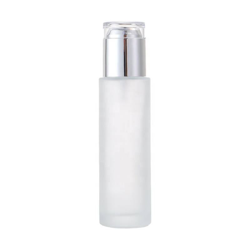Cosmetic packaging frosted glass foundation dispenser serum spray pump bottle and cream jars