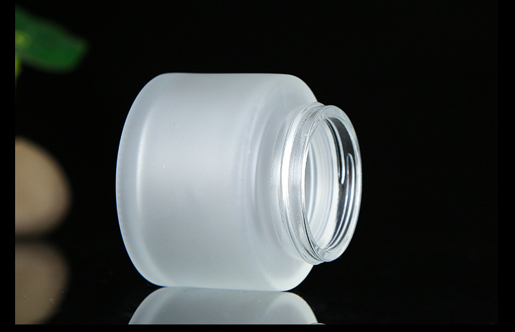 Cosmetic packaging frosted glass foundation dispenser serum spray pump bottle and cream jars