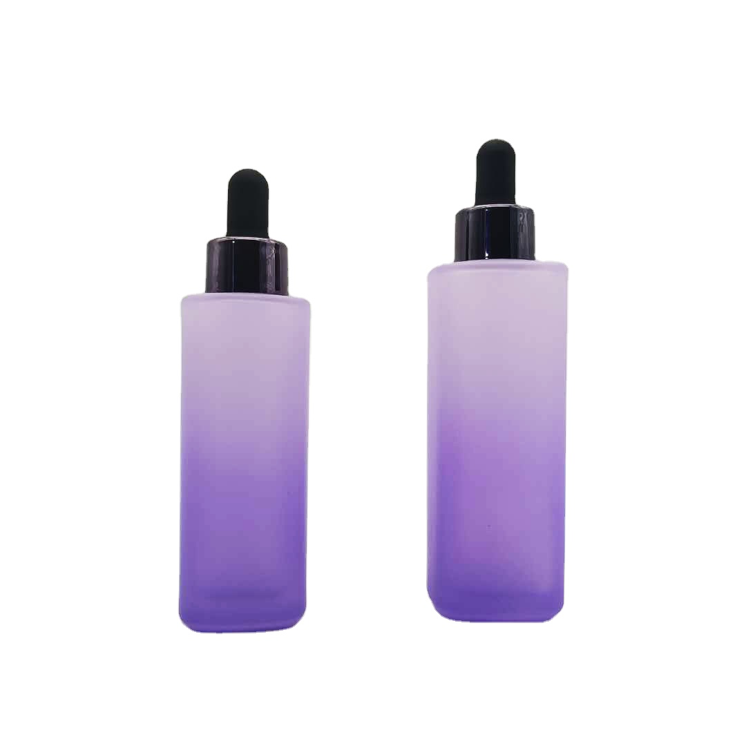 Cosmetic packaging glass 15ml 75ml dropper bottle luxury essential oil bottle with pipette
