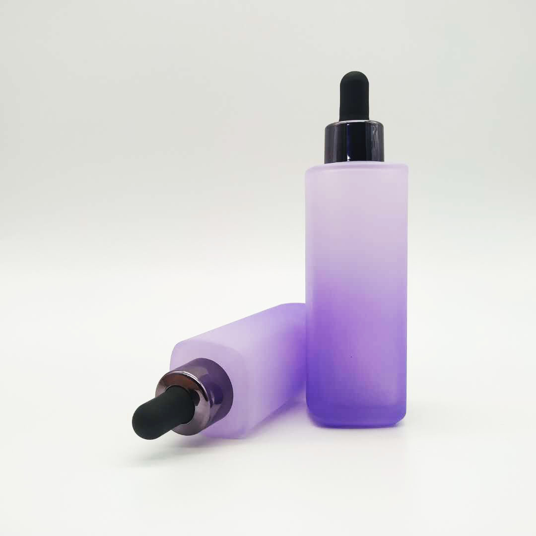 Cosmetic packaging glass 15ml 75ml dropper bottle luxury essential oil bottle with pipette