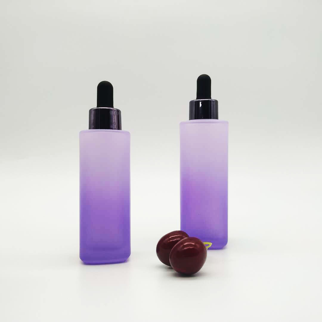 Cosmetic packaging glass 15ml 75ml dropper bottle luxury essential oil bottle with pipette