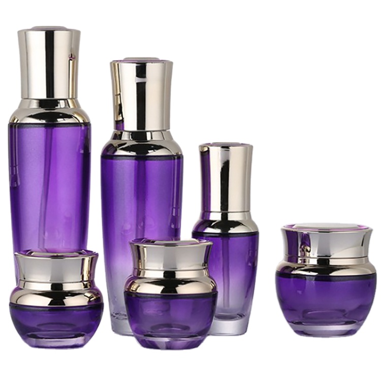 Cosmetic packaging glass containers 20g 30g 50g cream jar glass lotion cream jar with shiny silver cap glass jars