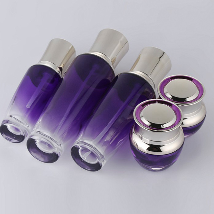 Cosmetic packaging glass containers 20g 30g 50g cream jar glass lotion cream jar with shiny silver cap glass jars