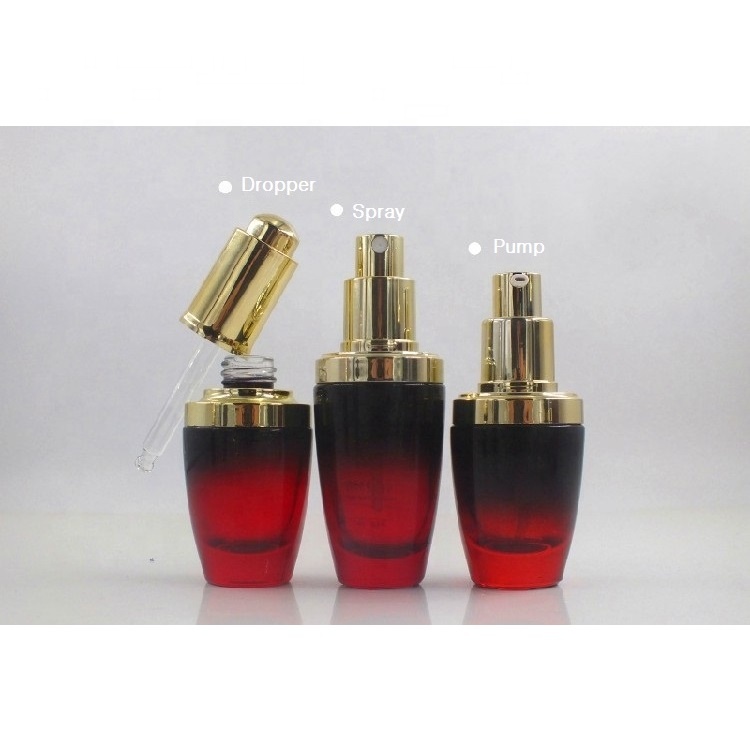 Cosmetic packaging glass containers series 20ml 30ml 50ml cream jar glass spray bottle lotion pump bottle 100ml 120ml