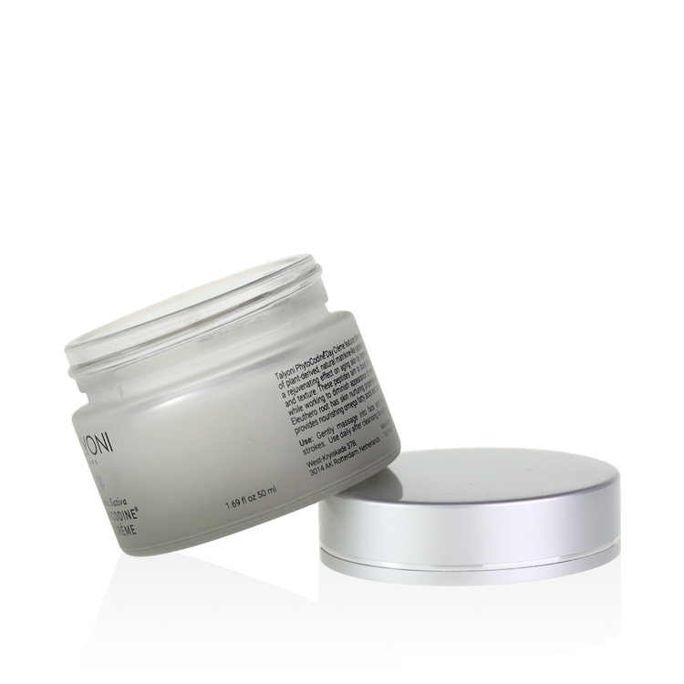 Cosmetic packaging luxury 15g 20g 30g 50g 2 oz cream glass jar purple high quality jar cream with silver lid