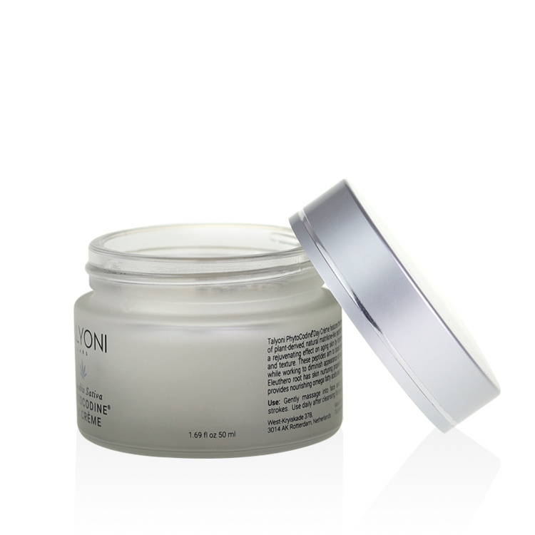 Cosmetic packaging luxury 15g 20g 30g 50g 2 oz cream glass jar purple high quality jar cream with silver lid