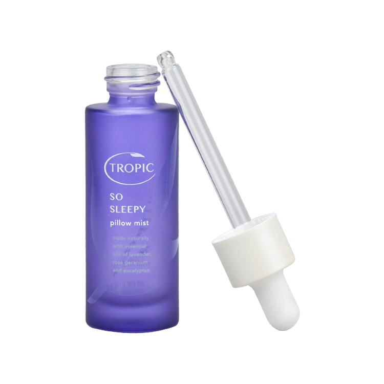 Cosmetic packaging luxury 15ml 30ml 50ml purple flat shoulder dropper bottle for essential oil