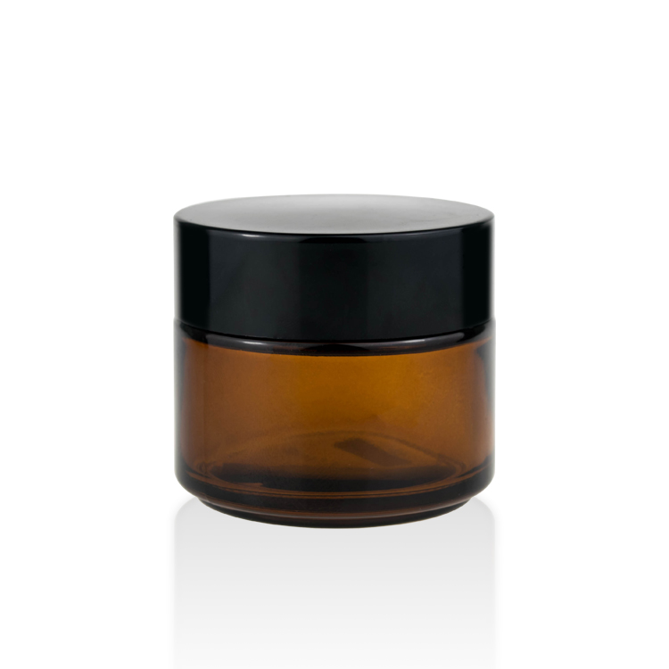 Cosmetic packaging luxury 30g 50g 100g glass amber jar for facial cream