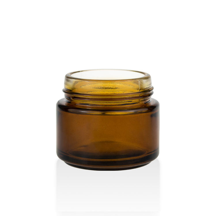 Cosmetic packaging luxury 30g 50g 100g glass amber jar for facial cream