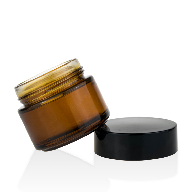 Cosmetic packaging luxury 30g 50g 100g glass amber jar for facial cream