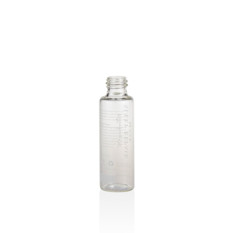 Cosmetic packaging luxury clear mini bottles dropper bottle 2 oz with silver cap