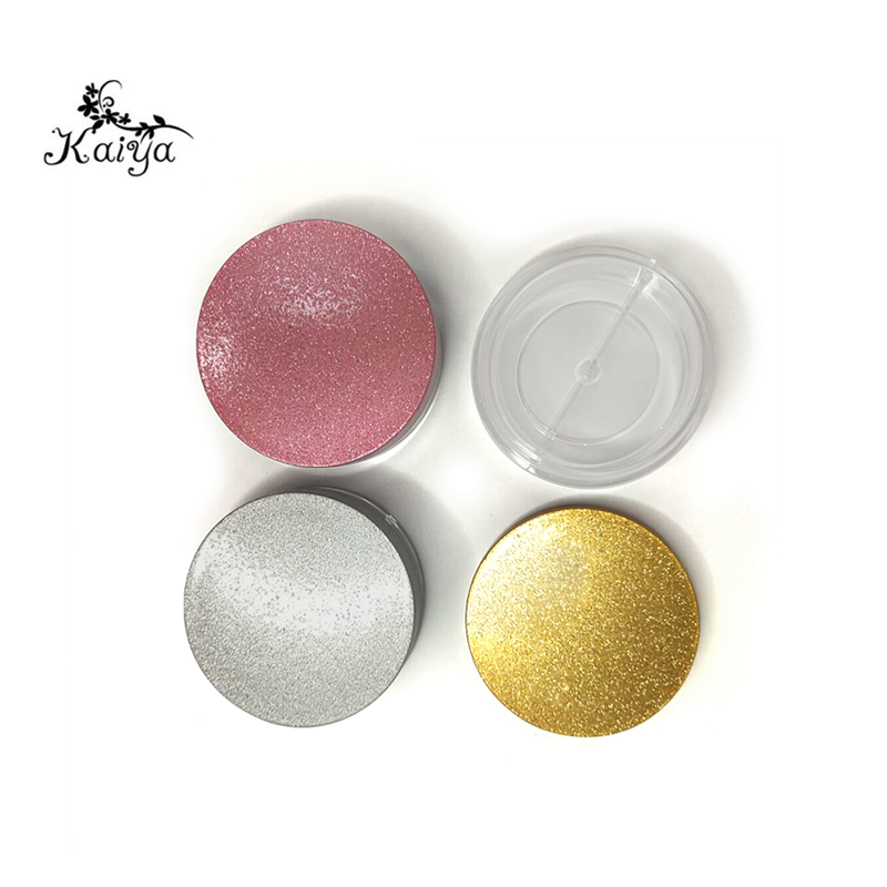 Cosmetic packaging multi-functional 2 well glitter plastic empty round eyeshadow face eye cream jars with lids