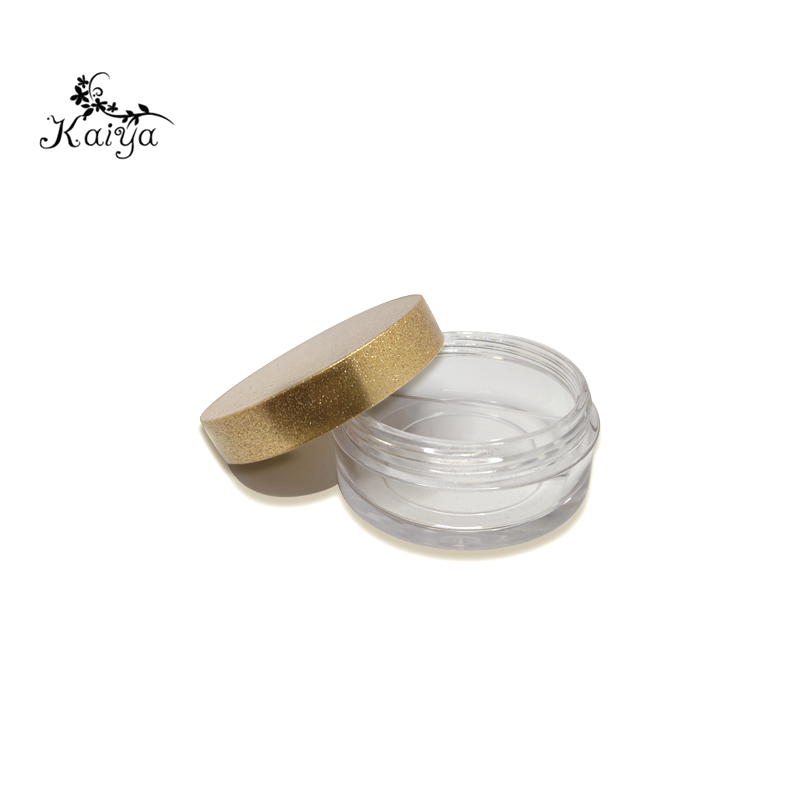 Cosmetic packaging multi-functional 2 well glitter plastic empty round eyeshadow face eye cream jars with lids